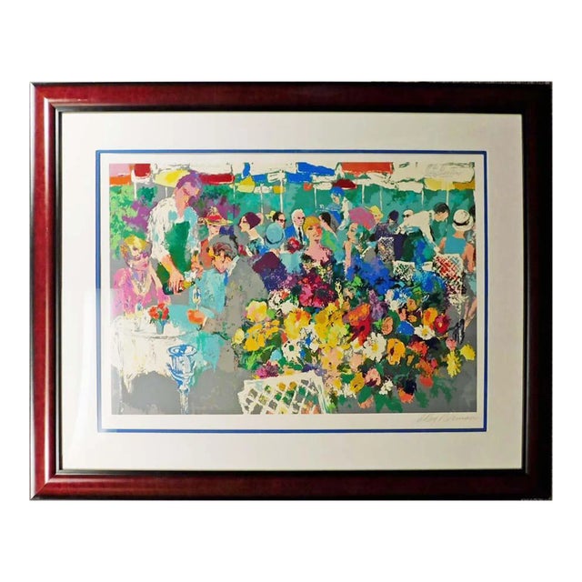 LeRoy Neiman Bistro Garden Serigraph Sn Silkscreen With Custom Framed For Sale