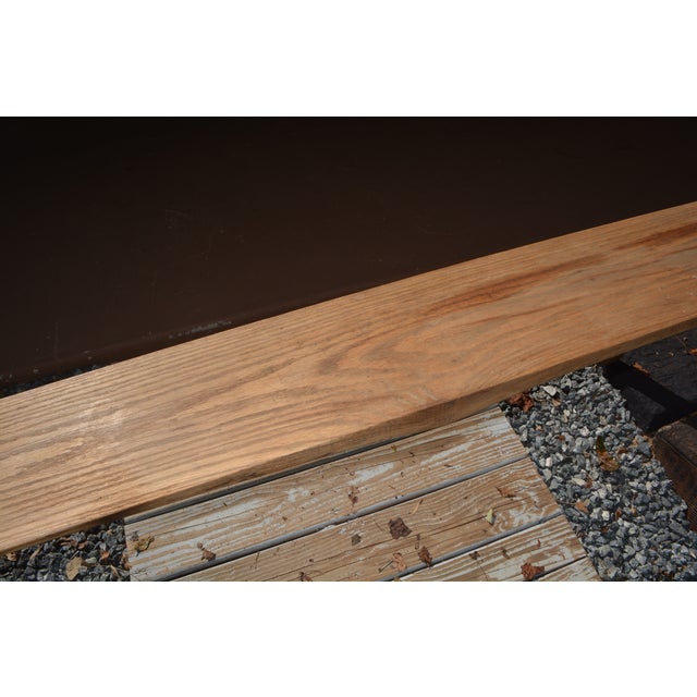 Handcrafted 96" Long Wooden Backless Bench Seat W/ Log Style Legs For Sale - Image 6 of 15