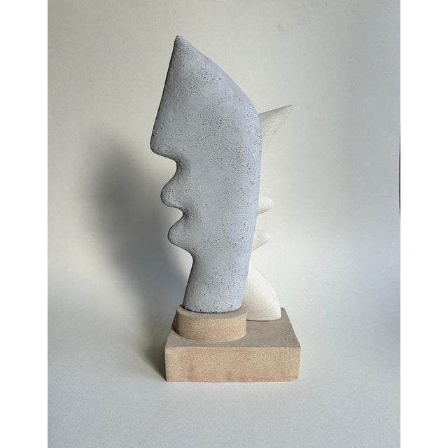 Unique Flammes Jumelles Sculpture in Chamotte Stoneware by Thalia Dalecky. Dimensions: W 19 x D 12 x H 49 cm. Materials:...