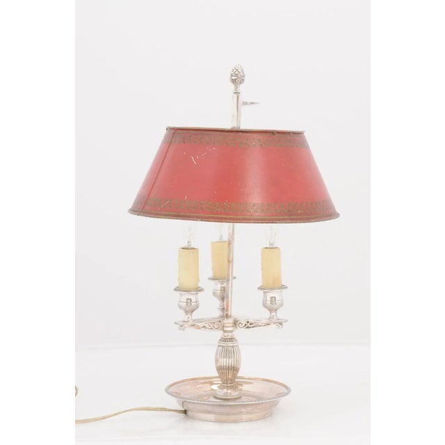 Silver Early 20th Century Silver Plate French Buillotte Lamp For Sale - Image 8 of 9