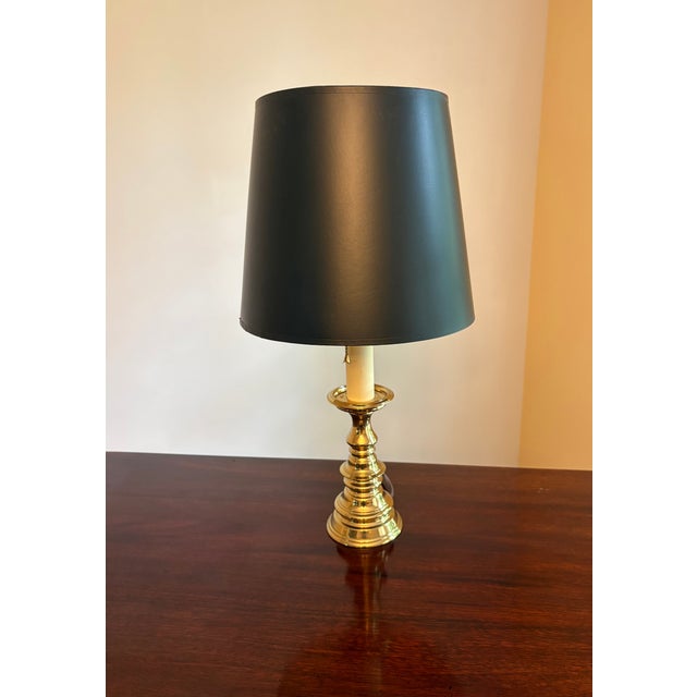 Vintage Brass Candlestick Lamp For Sale In New York - Image 6 of 6