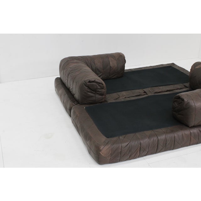 Vintage Patchwork Leather Daybed Sofa, 1970s For Sale - Image 4 of 11