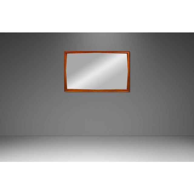 1960s Expansive Mid-Century Modern Wall Hanging Mirror in Solid Walnut by Drexel, Usa, C. 1960s For Sale - Image 5 of 14