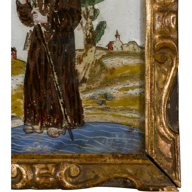 Early 18th Century Religious Italian Painting on Glass For Sale - Image 12 of 14