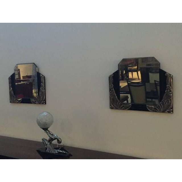 This pair of French art deco exceptional wall mirrors would fit in many parts of your home…side by side above a sideboard,...