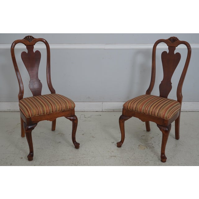 Set of 6 Cherry Queen Anne Dining Room Chairs For Sale - Image 12 of 18