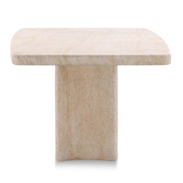 Contemporary Modern Outdoor Faux Travertine Dining Table For Sale - Image 3 of 5