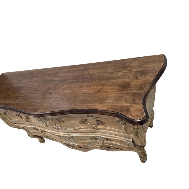 Vintage Italian Lewis Mittman Bombe Chest of Drawers, Louis XV French Provincial Carved Commode, Attributed For Sale - Image 4 of 9