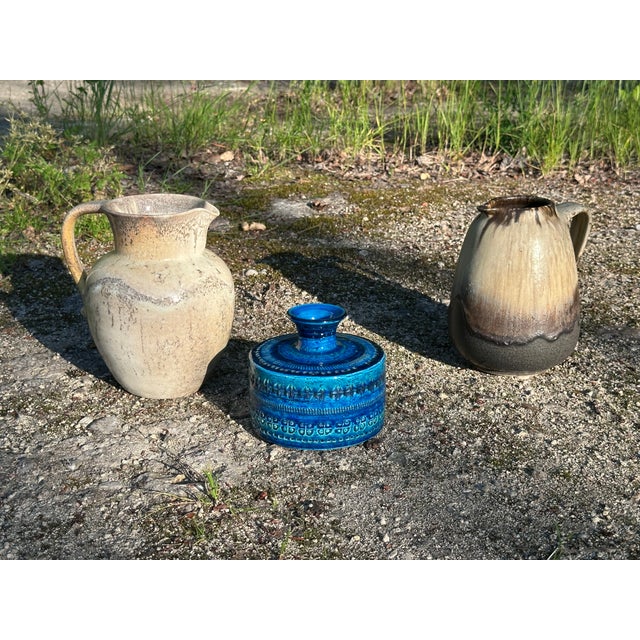 Handmade Beige-Yellow Crackle Glazed Ceramic Art Jug by Richard Uhlemeyer, Germany, 1970s For Sale - Image 15 of 18