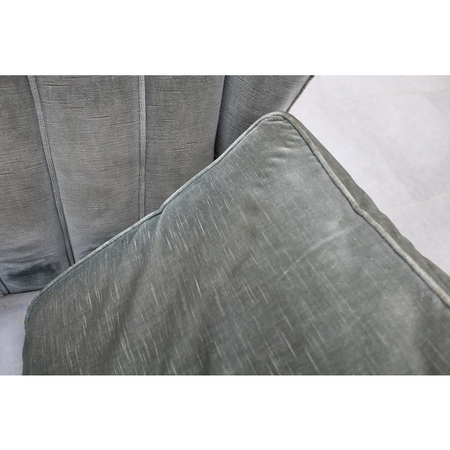 Mid-Century Green-Gray Velvet Armchairs attributed to G. Veronesi for ISA, Italy, 1950s, Set of 2 For Sale - Image 15 of 18