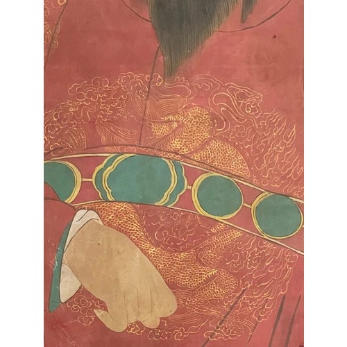 19th Century Large 19th Century Chinese Emperor Gaozu of Tang Dynasty Framed Painted Silk For Sale - Image 5 of 10