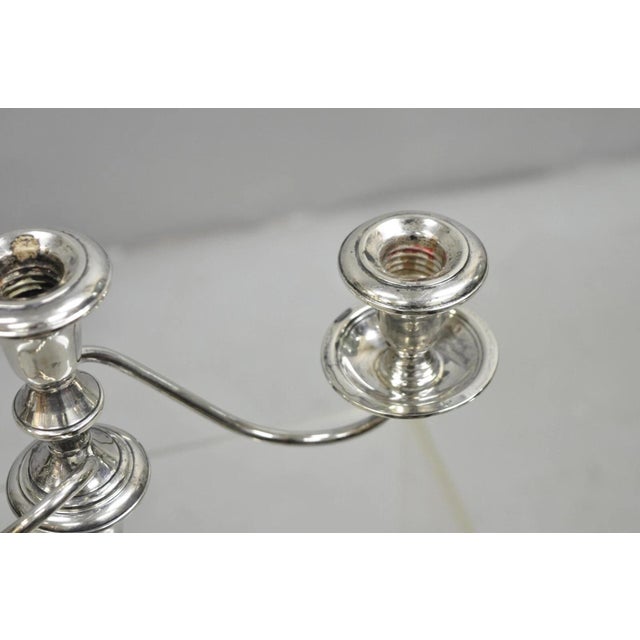 Silver Vintage Revere Silversmith Sterling Silver Weighted 3 Arm Candelabra Candlestick For Sale - Image 8 of 11