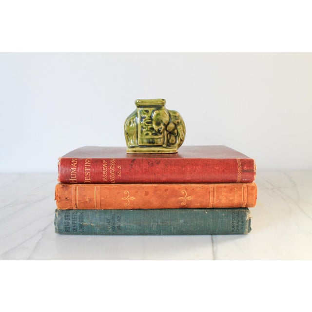 Figurative Vintage Green Ceramic Elephant Toothpick Holder For Sale - Image 3 of 11