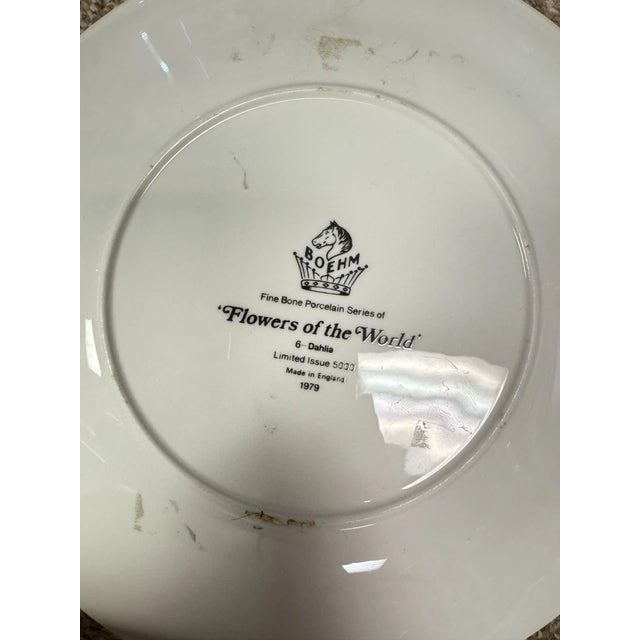 Boehm Flowers of the World Collectible Porcelain Plates -5 For Sale - Image 14 of 14