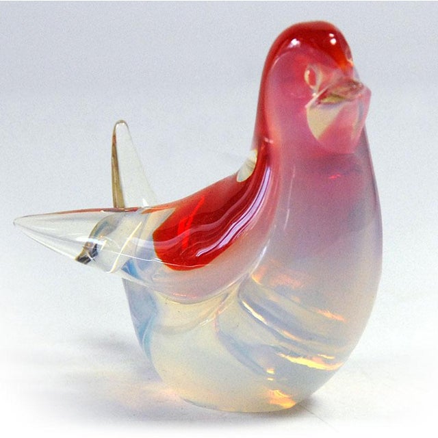 Small Italian Opalescent Glass Bird, Murano, 1970s For Sale - Image 3 of 9