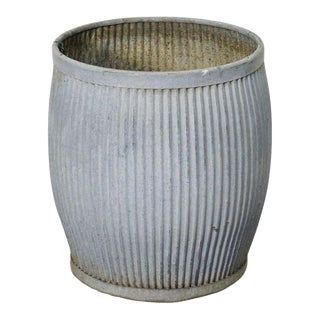 English Garden Pot or Dolly Tub Planter of Zinc For Sale