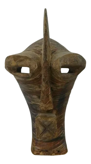 African Songye Mid Century Hand Carved Wooden Tribal Mask