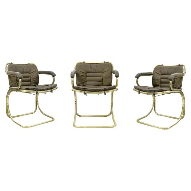 Metal Cantilever Chairs by Gastone Rinaldi, Mid-20th-Century, Set of 3 For Sale - Image 7 of 7