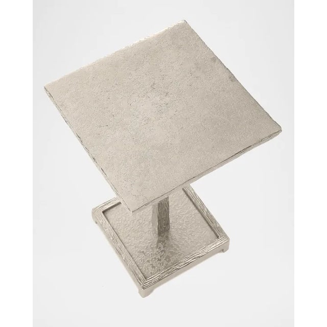Textured Nickel Cocktail Table _ John Richard Collection For Sale - Image 4 of 5