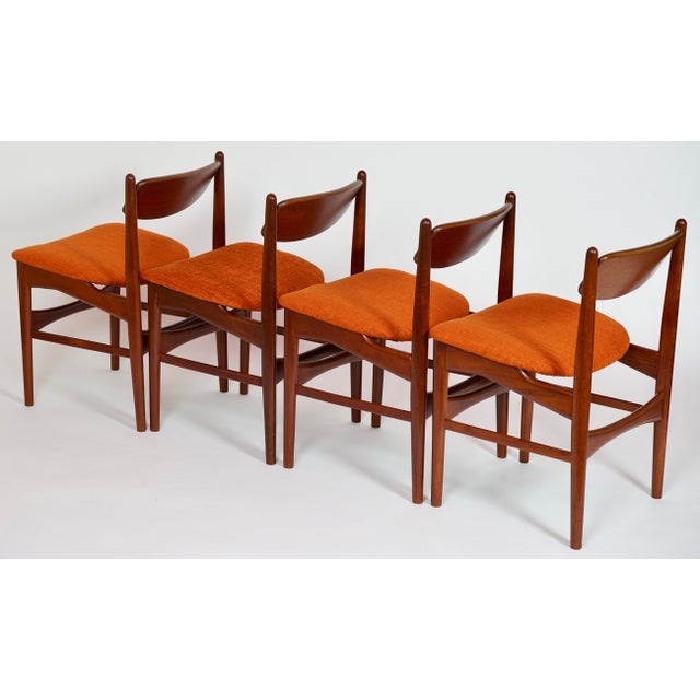 1960s Rare Arne Hovmand Olsen Newly Upholster Dining Chairs Set of 4 For Sale - Image 5 of 18