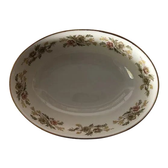 Vintage Aladdin by Aldisco Golden Elegance Pattern Oval Serving Bowl For Sale