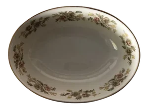 Vintage Aladdin by Aldisco Golden Elegance Pattern Oval Serving Bowl