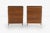 Pair of Paul McCobb for Calvin Four Drawer Dressers, Oiled walnut with vertical aluminum edge accents and beveled aluminum...