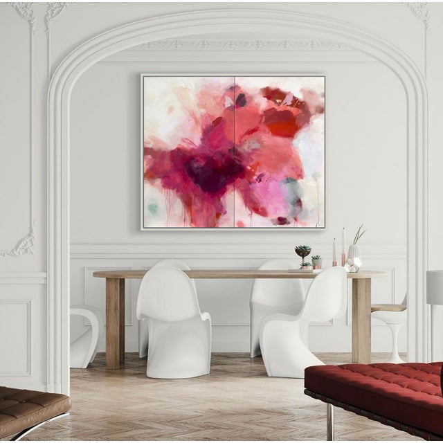 2020s “I Feel You Always” Contemporary Abstract Painting in Bold Red Tones by Stacey Warnix For Sale - Image 5 of 10