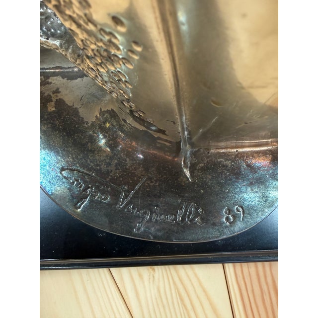 Metal 1989 Sergio Verginelli Sculptural Biomorphic Table Lamp For Sale - Image 7 of 9