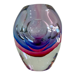 Mid 20th Century Flavio Poli Seguso Sommerso Murano Attributed Vase