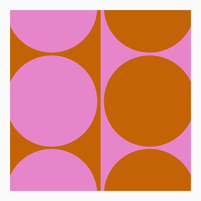 Mid-Century Modern Dynamic Pair Pink and Amber Fine Art Print 21.25" X 30" by Liz Roache For Sale - Image 3 of 6