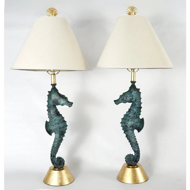 Mid 20th Century Lamp Pair Seahorses For Sale - Image 5 of 15