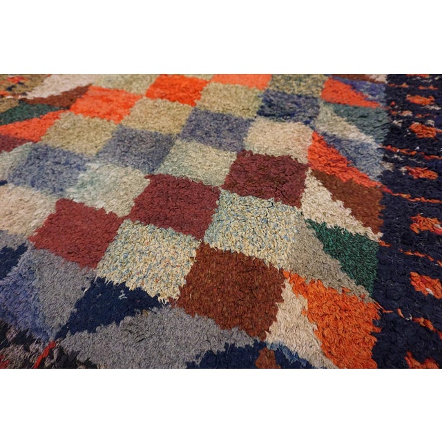 1890s Multicolor Geometric Antique American Hooked Rug 2'10" X 3'8" Knotted Wool Carpet For Sale - Image 4 of 11