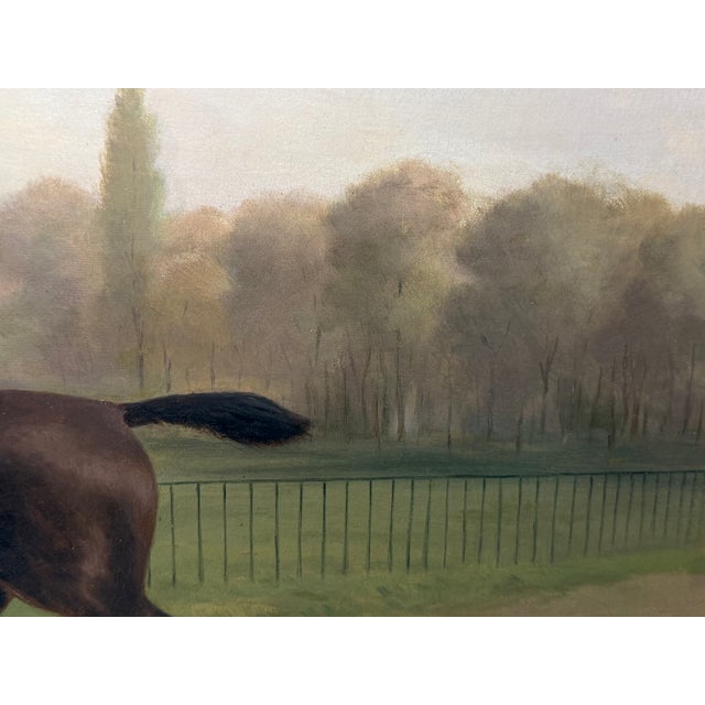 Dark Green 1887 Victorian Equestrian Portrait of a Gentleman & Bay Horse in Hyde Park For Sale - Image 8 of 18