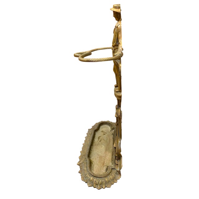 Early 20th Century French Gilt Bronze Umbrella Stand 26"h Nautical Sailor Anchor Decor Antique For Sale - Image 12 of 17