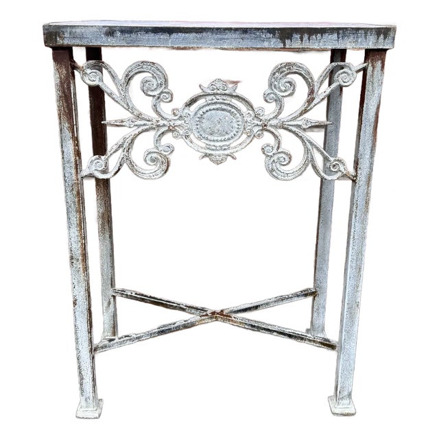 Iron and Marble Small Console Table For Sale