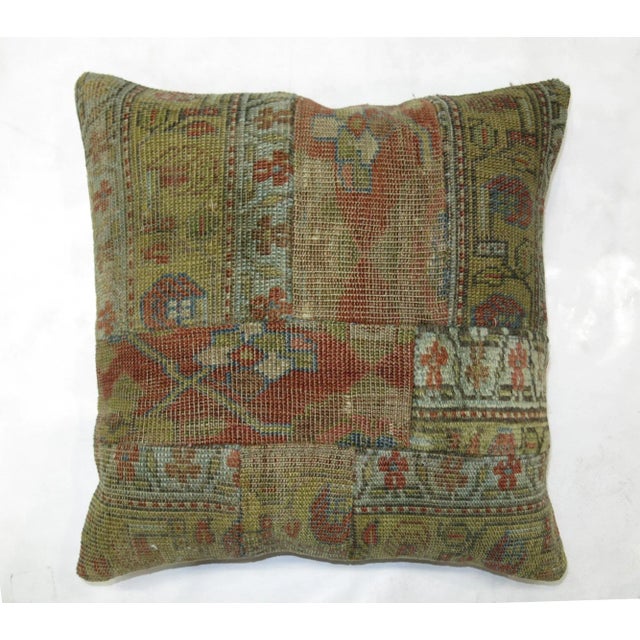 Antique Patchwork Persian Rug Pillow For Sale - Image 4 of 4