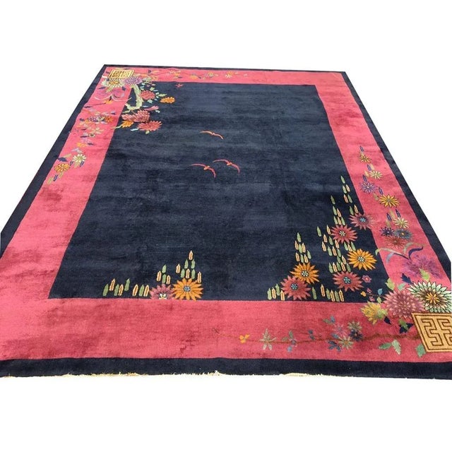 1920s Chinese Art Deco Carpet ( 9' x 11'8" - 275 x 355 ) For Sale - Image 4 of 11