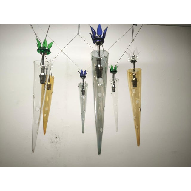 Chandelier with Multicolored Cones by Lamp International, 1990s For Sale - Image 13 of 18