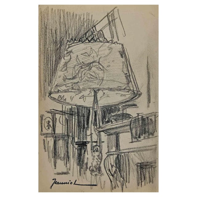 Pierre Georges Jeanniot, The Lamp, Original Drawing, Early 20th-Century For Sale