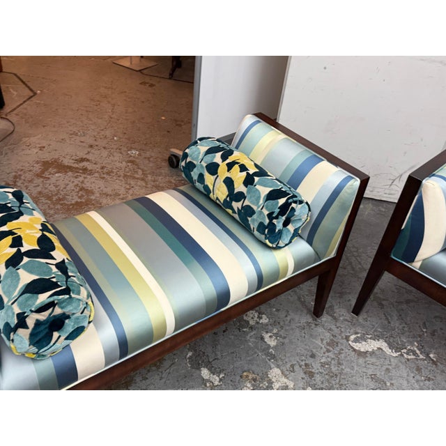 Bespoke Coastal Stripe Benches, Pair For Sale - Image 11 of 12