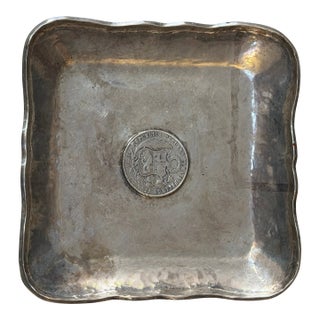 Vintage Peruvian Sterling Silver Coin Tray For Sale