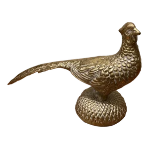 Vintage Late 20th Century Cast Iron Decor Pheasant
