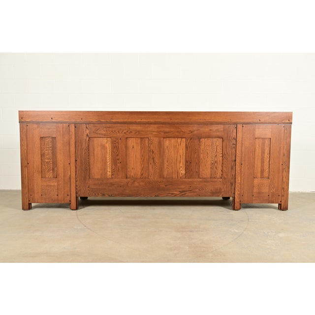 L. & J. G. Stickley Rare Mission Oak Arts & Crafts Columbus Avenue Monumental Sideboard, Newly Refinished For Sale - Image 16 of 18