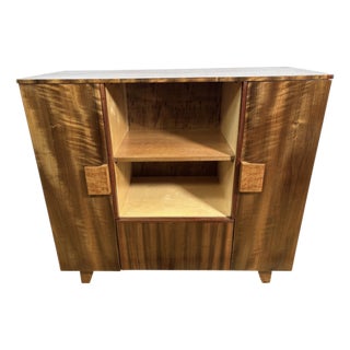 Art Deco Walnut Display Cabinet, 1930s For Sale