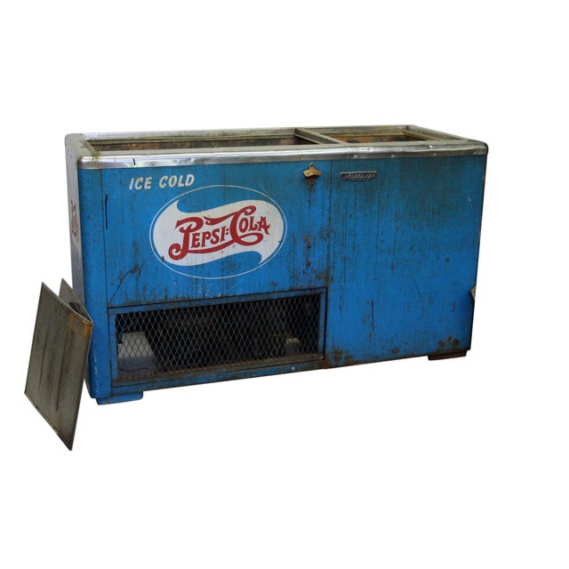 Vintage Pepsi Cola Commercial Cooler For Sale - Image 9 of 11