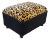 Custom Made Velvet Animal Print Ottoman/Footstool For Sale
