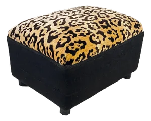 Custom Made Velvet Animal Print Ottoman/Footstool