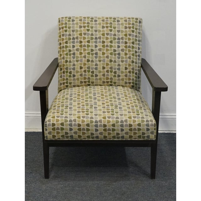 Mid-Century Modern Ethan Allen Contemporary MCM Mid Century Modern Wood Framed Upholstered Lounge Chair 220084-001 For Sale - Image 3 of 12