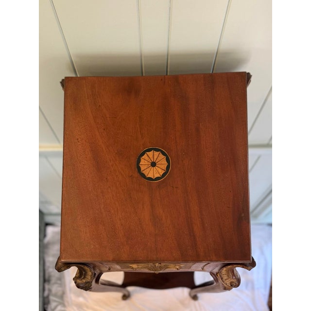 French Provincial-Style Pedestal Table With Gilt Decoration For Sale - Image 9 of 12